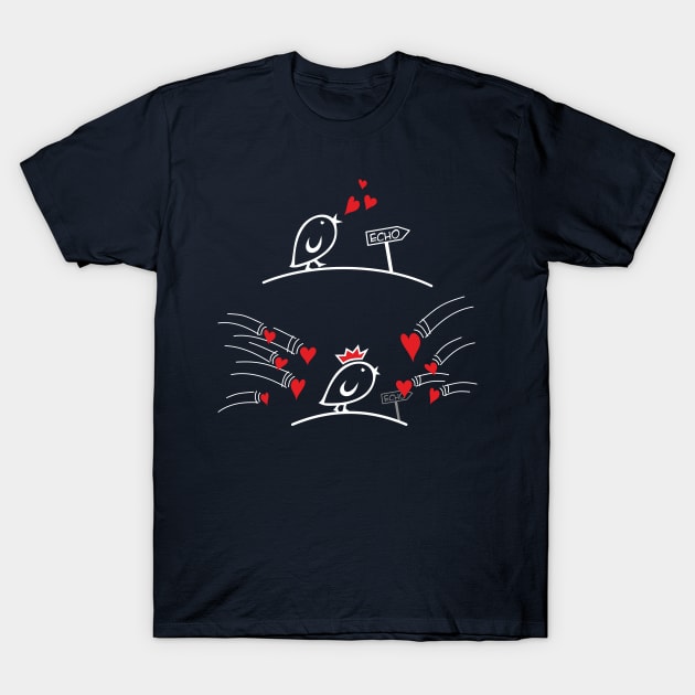 Comic Birds - Tweetlercools - LOVE ECHO 2 T-Shirt by EDDArt